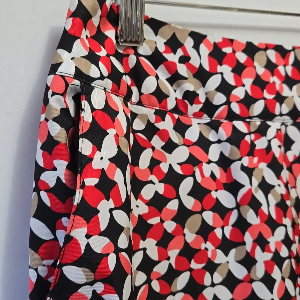 Tail Abstract Floral Print Golf Skort‎ Size 8 White Label Pickleball Tennis Prep